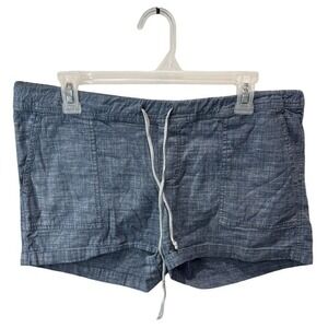 Allen Allen Lightweight Denim Look Elastic Tie Shorts Flat Front‎ Women's P/L